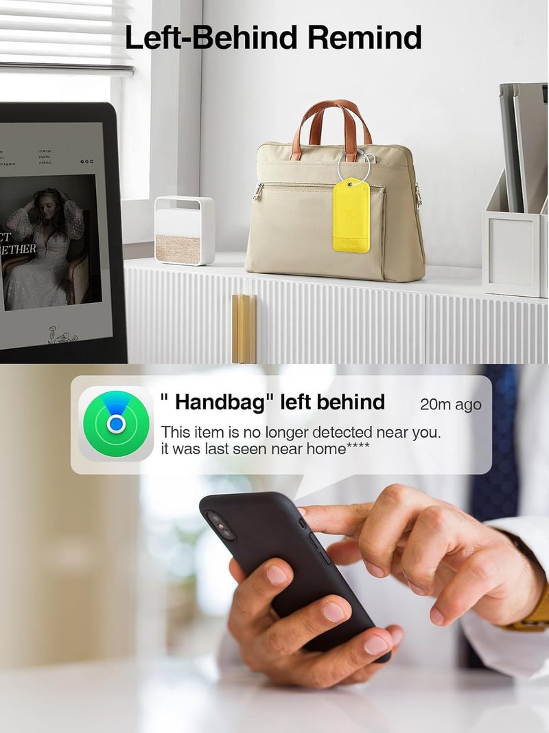 TopMade Smart Luggage Tag with Find My, Premium Leather Luggage Tags for Suitcase, Travel Bags, Backpacks, Anti-Lost Suitcase Tag Tracker for Travel with Privacy Name Card, Rechargeable - Image 4